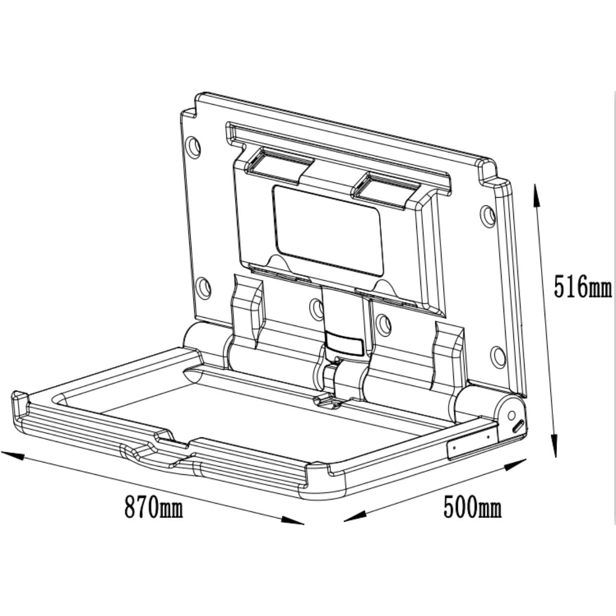 Kanga Kare Baby Change Station Grey with Braille