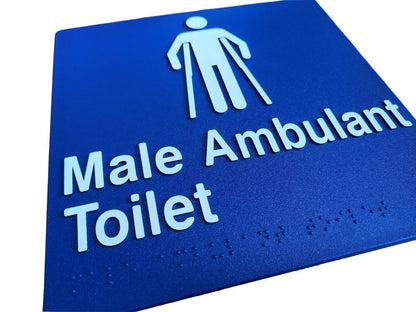 Male Ambulant Toilet  Braille Sign SV37 (180 x 180 mm)