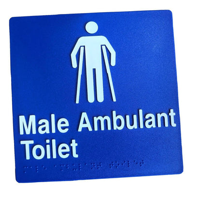 Male Ambulant Toilet  Braille Sign SV37 (180 x 180 mm)