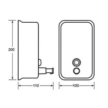 SDSS10 S'Steel Polished Finish Refillable,1L Capacity Lockable 