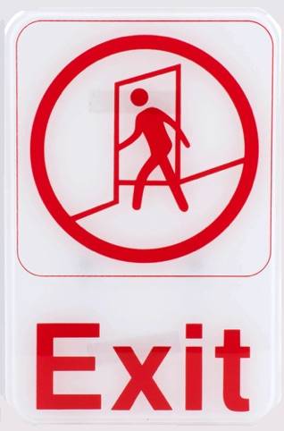 Exit Door Sign EX-WHT