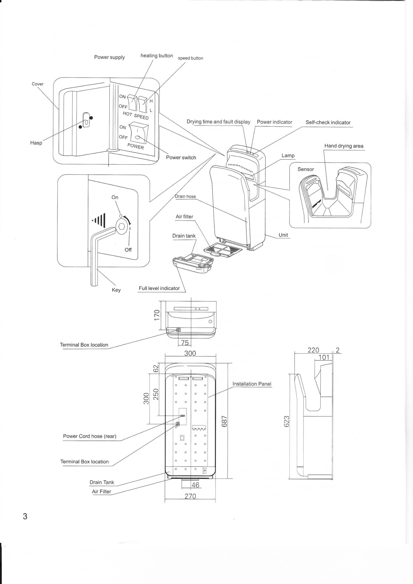 JETOZ46S Super Jet Hand Dryer Silver