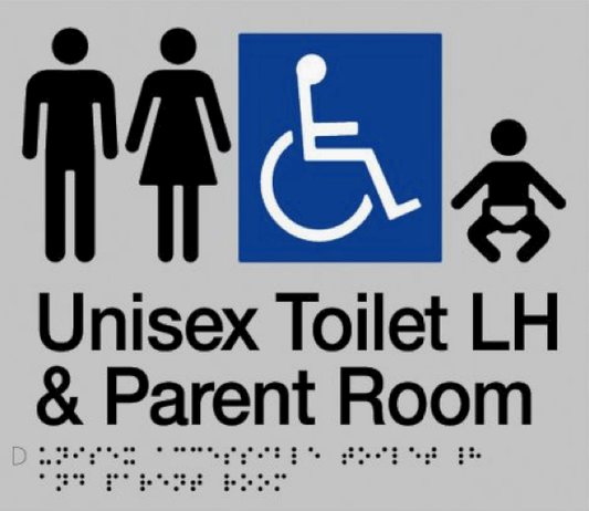 Unisex Silver Disable Parent, Room & Toilet LH