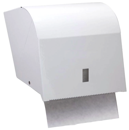 White Coated Metal Paper Towel Roll Dispenser With Lock