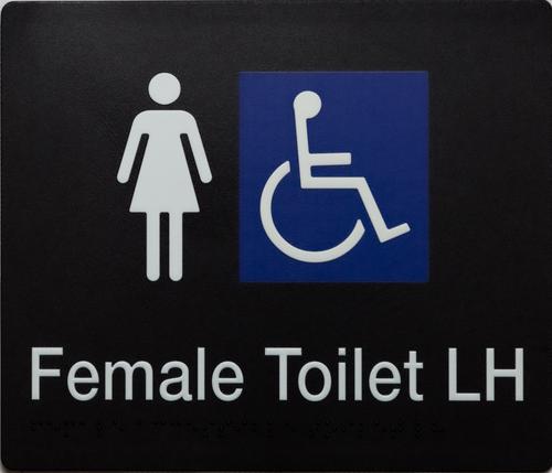 Female Disable Left Hand Toilet Sign