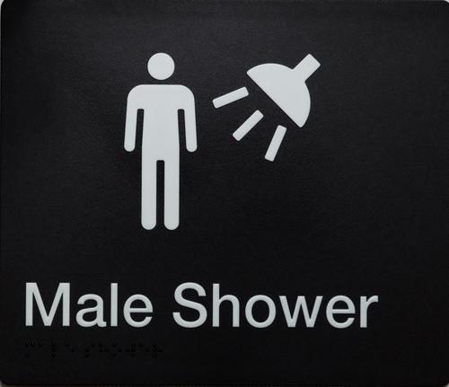 Male Shower Braille Sign