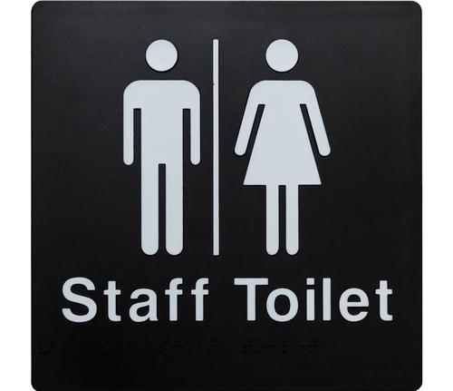 Staff toilet braille sign