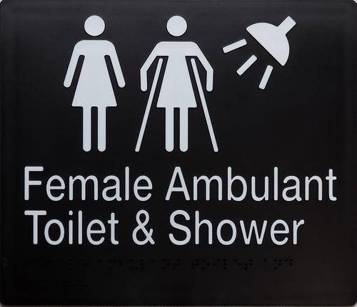 Female/Female Ambulant Toilet and shower Braille Sign