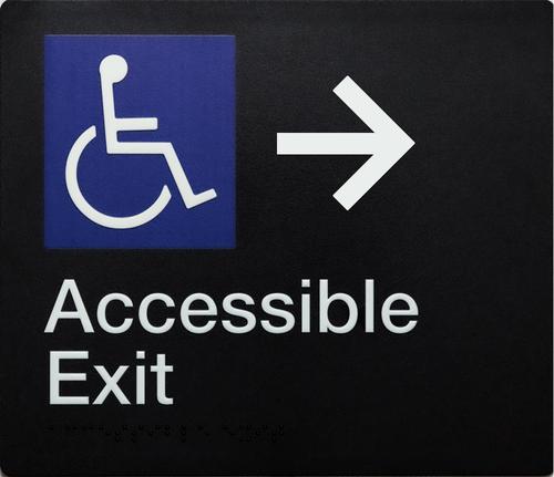 Accessible Exit Braille Sign Right Arrow