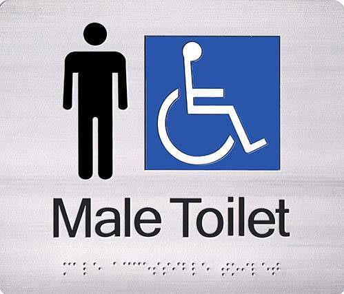 SP08J Male Disable Toilet Braille Stainless Steel