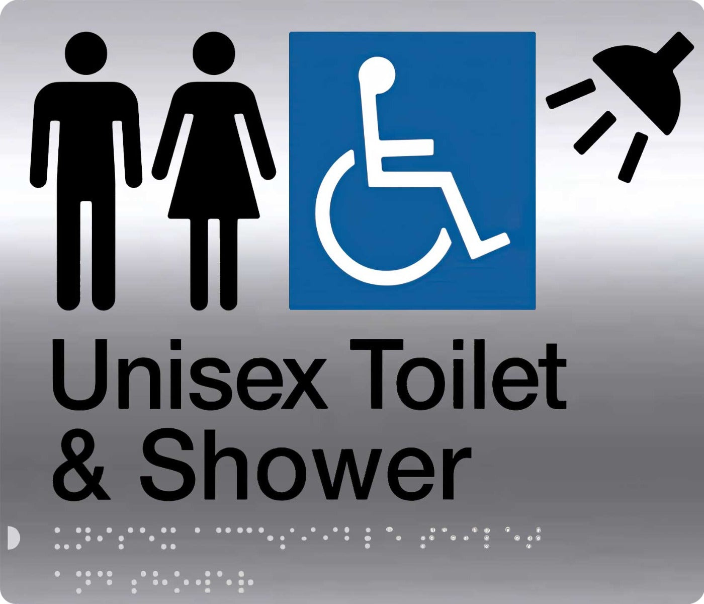 Braille S'Steel Unisex Accessible Toilet and shower