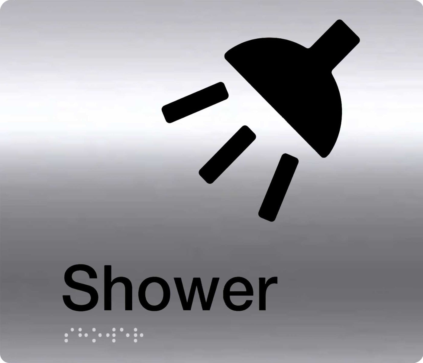 shower braille sign stainless stell