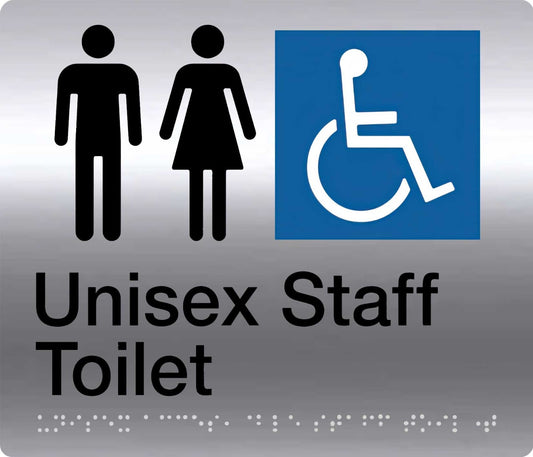 Braille Sign unisex staff toilet