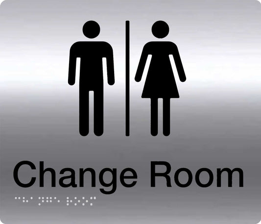 unisex change room braille sign