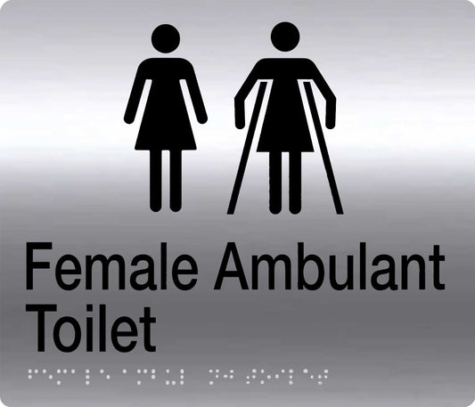 female ambulant braille sign