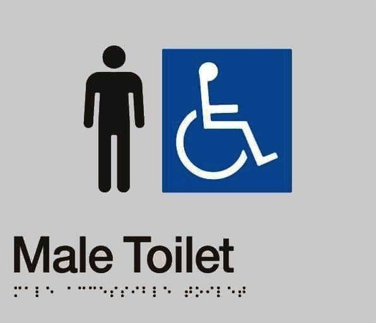 Male Disable Braille Toilet Sign BCA Code Australian Compliance