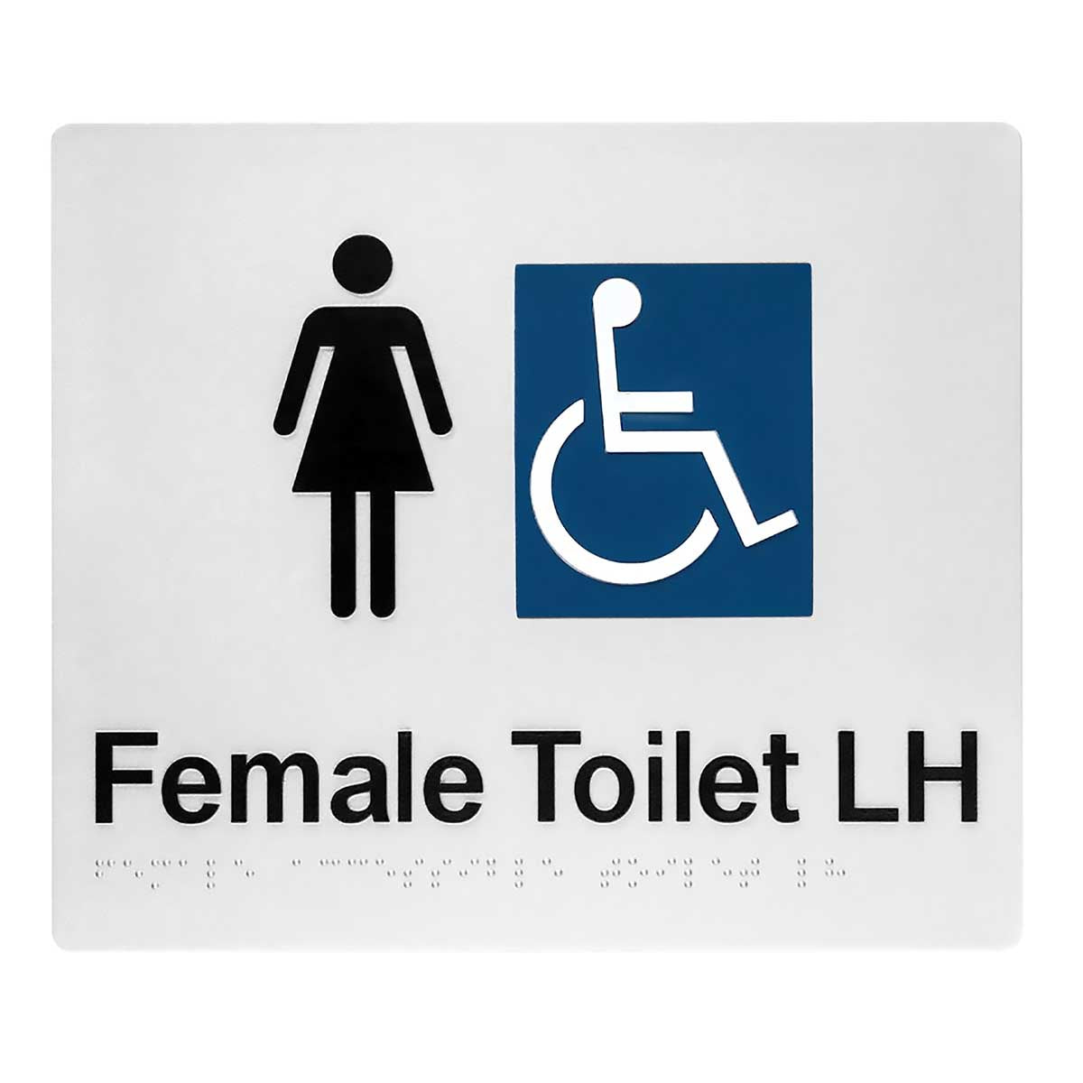 Female Disable Left Hand Toilet Sign SS09-LH (210 x 180 mm)