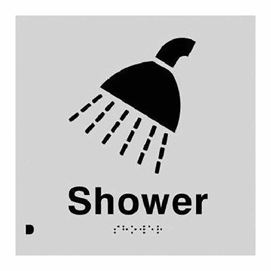 Shower Braille Sign SS18 (180 x 180 mm)