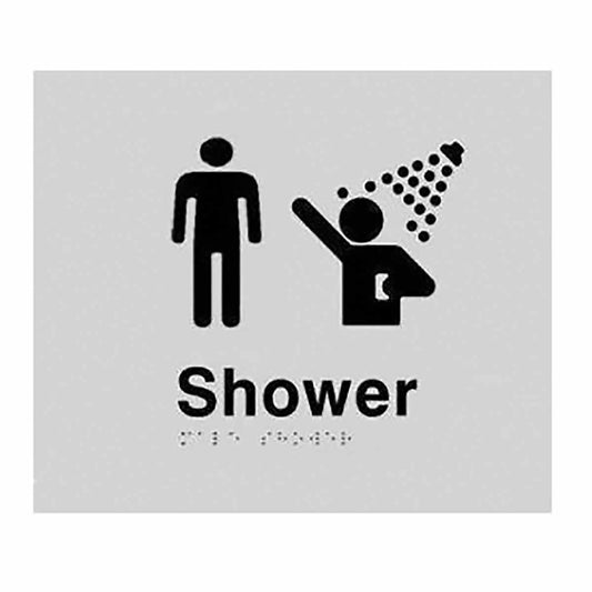 Male Shower Braille Sign SS19  (210 x 180 mm)