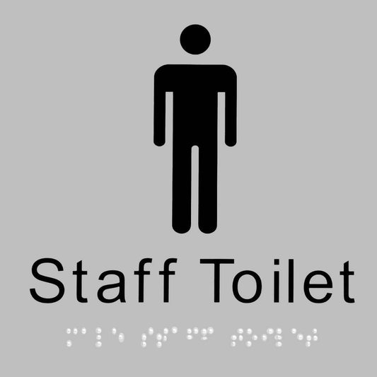 Male Staff Toilet Silver Braille Sign