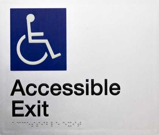 australiano Accessible Exit Toilet Sign | Braille Signage Buy Online | Ozwashroom Australia