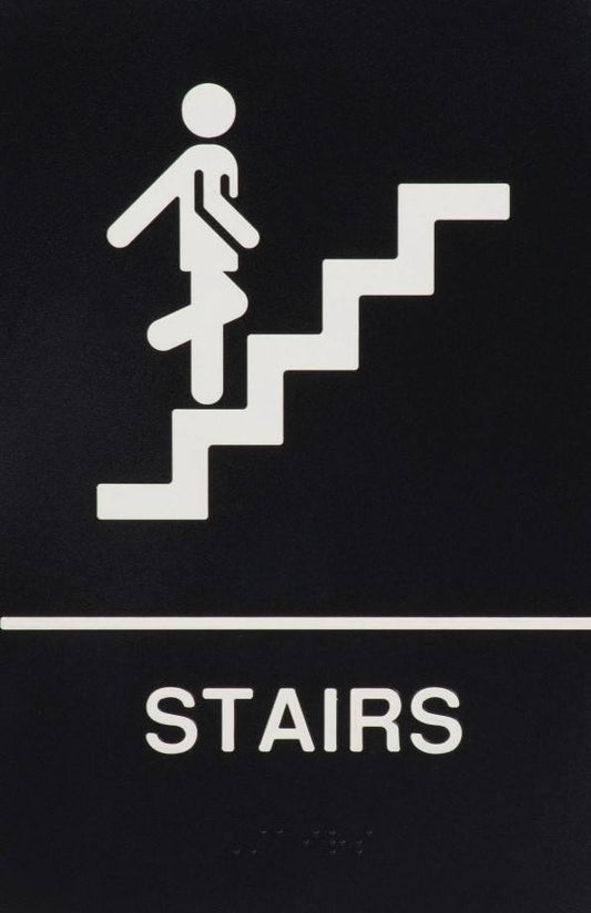 Black Stair Braille Sign STAIR-BLK 225X150mm