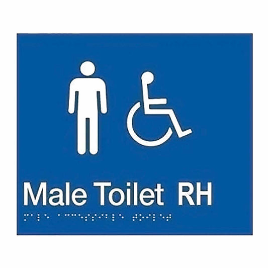 Male Disable Braille Toilet Sign SV08-RH (210 x 180 mm)