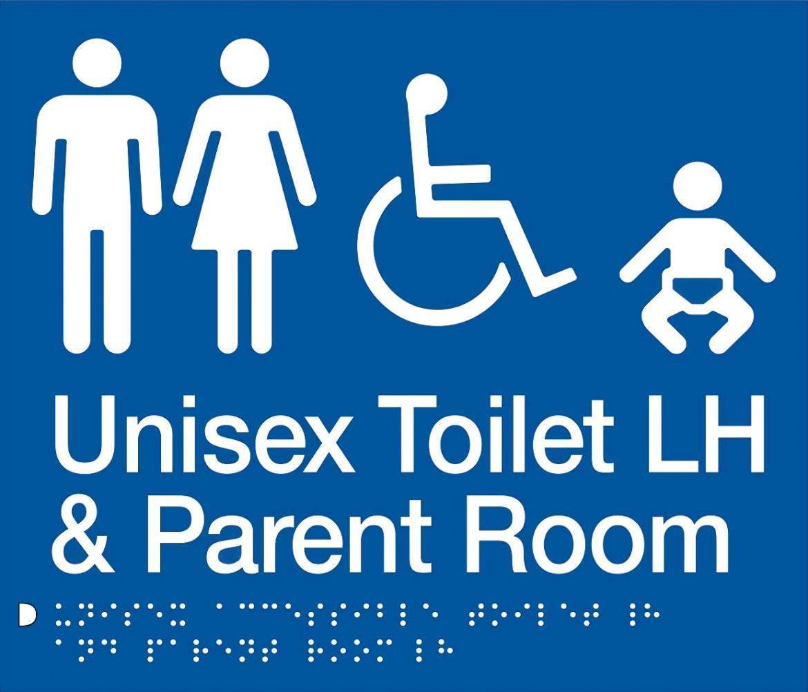 SV10LH Unisex Disabled Left Hand & Parent Room Braille sign