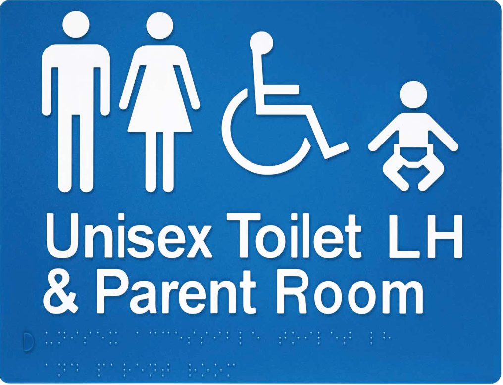 SV10LH Unisex Disabled Left Hand & Parent Room Braille sign