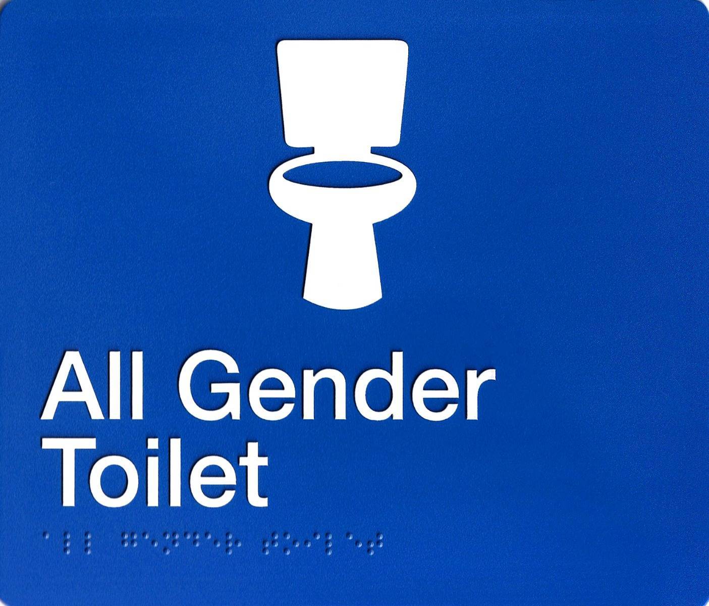 SV47 Blue Plastic All Gender Toilet Braille Sign