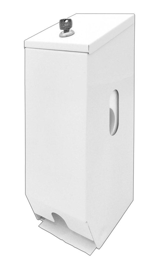 T006W Double Toilet Paper Roll Dispenser White Metal